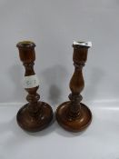 Pair of Treen Candle Sticks