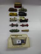 Tray containing Older Dinky Toys etc