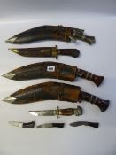 3 Gurkha Knives in Sheaths etc