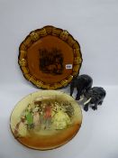 Royal Doulton Cabinet Plate - 2 Ornamental Elephants etc