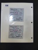 Pair of Tickets for the Heavy Championship of The World between Mohammed Ali & Henry Cooper Saturday