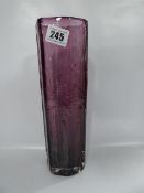 Whitefriars Aubergine Textured Tubular Willow Vase by Geoff Baxter (Rare Colour)
