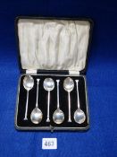 Set of 6 Art Deco Silver Teaspoons