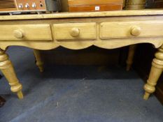 Vintage Pine Kitchen Table with Drawers