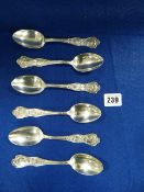 Set of 6 Birks Commemorative Spoons Depicting Generals
