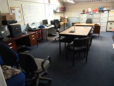 Remaining Contents of the Office Including Work Tables, Chairs, Shelving Units etc