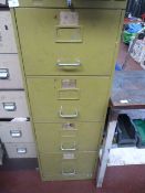 4 Drawer Foolscap Filing Cabinet and Contents - Green