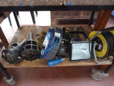 Assorted Extension Leads, Work Lamps etc