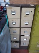 10 Drawer Filing Cabinet with Contents - Coffee and Cream