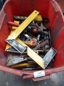 Box Containing Assorted Engineers and Other Tools