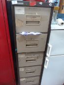 6 Drawer Filing Cabinet containing Assorted Artist Paints - Paint Brushes etc - Coffee & Cream