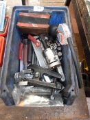 Box Containing Assorted Engineers and Mechanics Tools