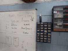 2 Sets of Component Drawers and a Dry Wipe Notice Board