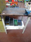 Engineers Bench Fitted with Engineers Swivel Vice