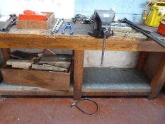 Engineers Work Bench Fitted with Record Number 6 Vice