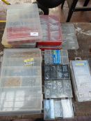 Assorted Component Trays Containing Washers, Springs, Pins, Fixings etc