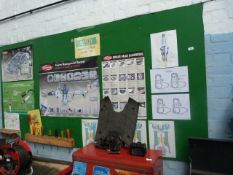 Various Safety Notices, Signs and Other Literature Attached to the Walls of the Workshop