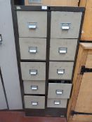 Coffee and Cream 10 Drawer Filing Unit Containing Assorted Electrical Cable etc