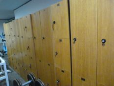 *Range of 38 Coin Operated Lockers in Light Oak Finish with Keys