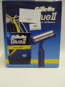 *BOX CONTAINING 10 GILLETTE BLUE II DISPOSABLE RAZOR PACKS