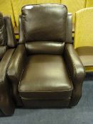 *CAROLINE SWIVEL BROWN LEATHER RECLINER