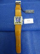 *RAYMOND WEIL GENT'S WRIST WATCH WITH LEATHER STRAP & ROMAN NUMERAL FACE