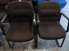 *6 Brown Reception Chairs with Arms