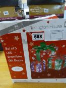 *Tarrington House Set of 3 LED Snowflake Gift Boxes