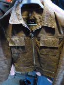 *Tan Size 12 Leather Jacket