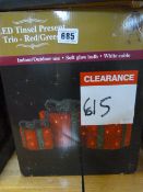 *LED Tinsel Present Trio - Red & Green