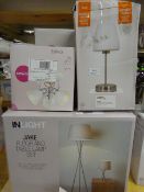 *Contemporary Floor Standing Table & Floor Lamp Set & 3 Others