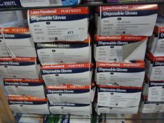 *18 Boxes of Latex Powder Free Disposable Gloves