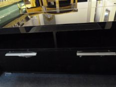 *High Gloss Black Television & Media Unit with Drawer