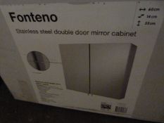 *Fontino Stainless Steel Double Door Mirrored Cabinet