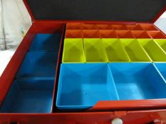 *Red Multi Compartment Hardware Storage Unit