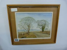 Ken Perry Framed Watercolour of A Country Scene
