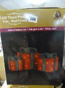 *LED Tinsel Present Trio - Red & Green