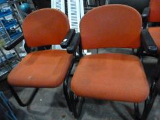 *6 Red Reception Chairs with Arms