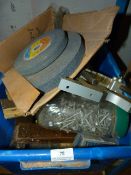 Box Containing T Squares - Set Squares - Joiner's Hand Saws - Nails - Fixings etc