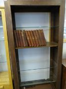 *Open Fronted Simulated Walnut Bookcase with Plate Glass Shelves