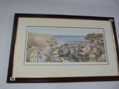 Framed Limited Edition Print of The Rooftop View over Staithes North Yorkshire