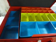 *Red Multi Compartment Hardware Storage Unit