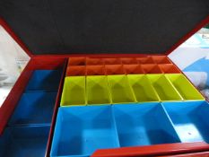 *Red Multi Compartment Hardware Storage Unit