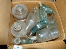 Box Containing Antique & Other Bottles