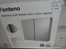 *Fontino Stainless Steel Double Door Mirrored Cabinet