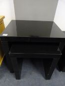 *High Gloss Black Nest of 2 Tables