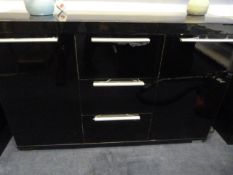 *High Gloss Sideboard with Brushed Stainless Steel Handles