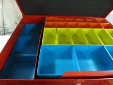 *Red Multi Compartment Hardware Storage Unit