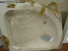 White Corner Shower Tray