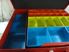 *Red Multi Compartment Hardware Storage Unit